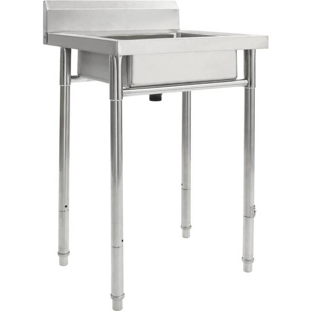 vidaXL Kitchen Sink Single Basin Stainless Steel - Silver