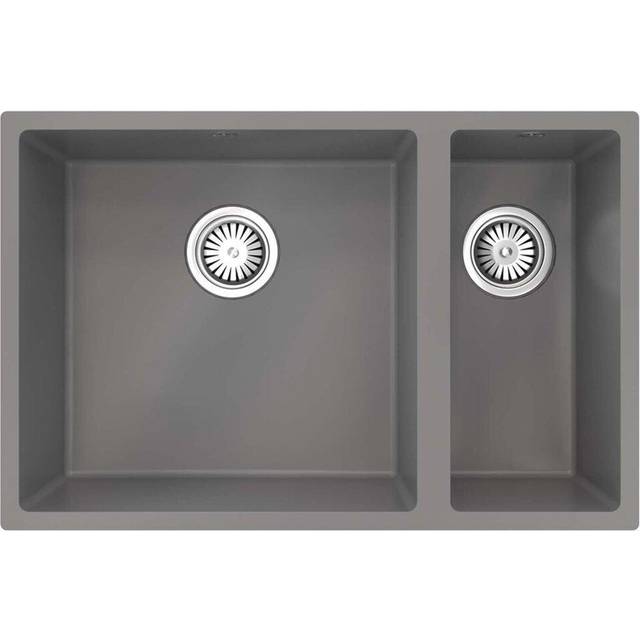 Inset / Undermount Composite Kitchen Sink In Grey, 1.5 Bowl - SIA UM15GR