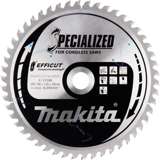 Makita SPECIALIZED Efficut Circular Saw Blade for Composite Decking 190mm 50T 20mm