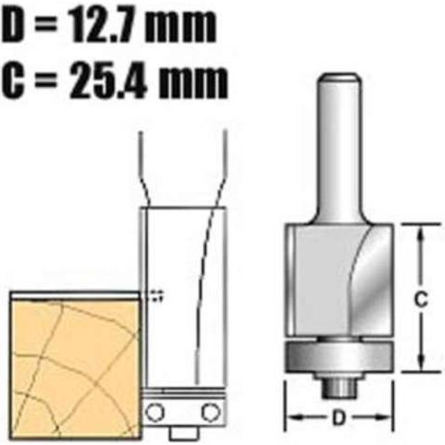 Trend C116 x 1/4 TCT 90° Bearing Guided Trimmer Cutter 12.7 x 25.4mm