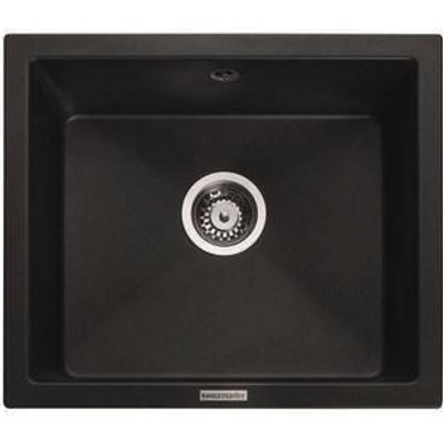 Rangemaster Paragon 1.0 Bowl Granite Ash Black Undermount Kitchen Sink