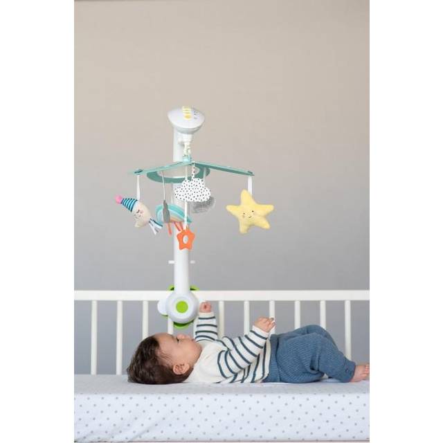 Sweet Dreams Mini Moon Baby Cot Sensory Mobile. 30 Minutes of non-Repeating Classical Music, Light Projector and Hanging Toys. From Birth