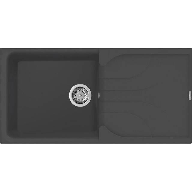 Reginox Ego Reversible Composite Kitchen Sink & Drainer Single Bowl Black