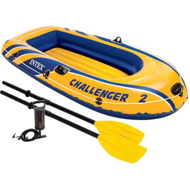 Intex Inflatable Boat Canoe with Oars and Pump Dinghy Challenger 2 Set 68367NP