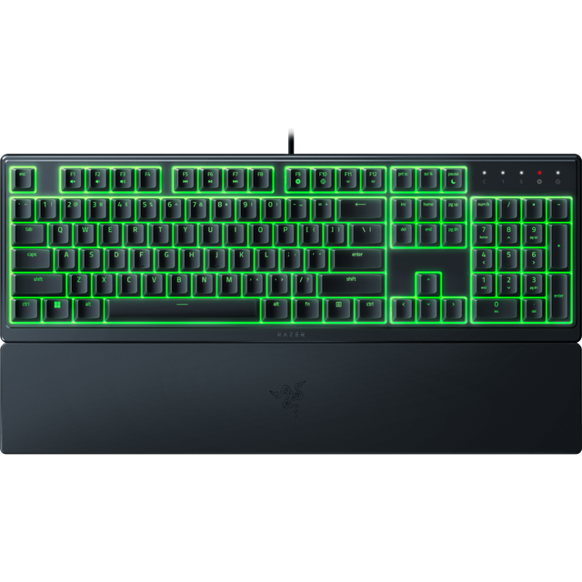 Razer Ornata V3 X – platt membrantangentbord med Chroma RGB (autlösa membranbrytare, ergonomiskt handledsstöd, knappkåpor anti-UV-beläggning) QWERTZ DE-layout | svart