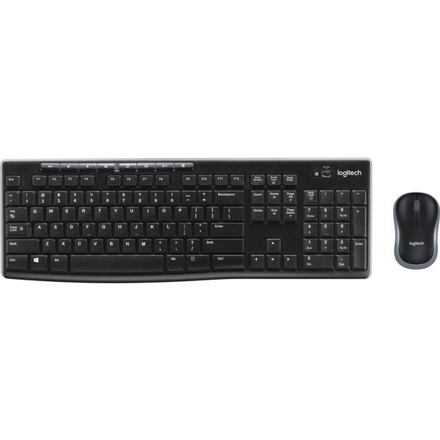Logitech MK270 Tangentbord RF trådlöst svart – tangentbord (standard, trådlöst, RF trådlöst, svart, mus ingår)