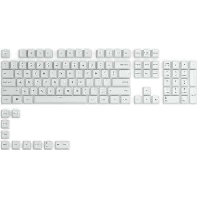 Glorious GPBT Keycaps - 114 PBT Caps, ANSI, US Layout, Vit