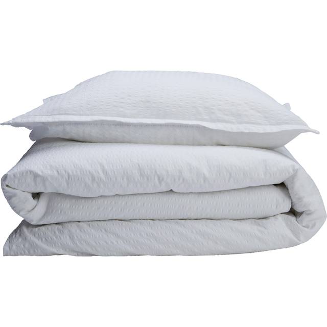 Gripsholm Påslakanset Seersucker Pure white