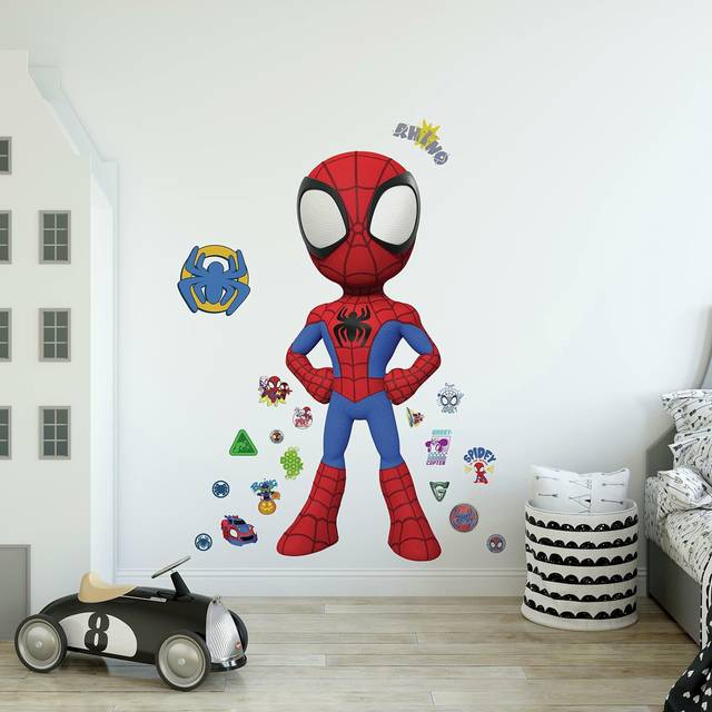 RoomMates RMK4924GM Spidey and His Amazing Friends Peel and Stick Wall Decals  red  Yellow  Blue  Green  Orange  Purple