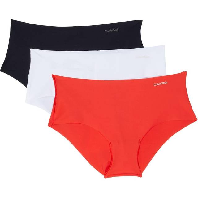 Calvin Klein Women's Invisibles Seamless Hipster Panties  3 Pack  Speakeasy/Light Caramel/Black  Large