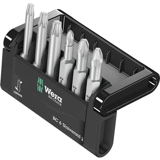 Wera 6 Piece Mini-Check Phillips, Pozi and Torx Screwdriver Bit Set