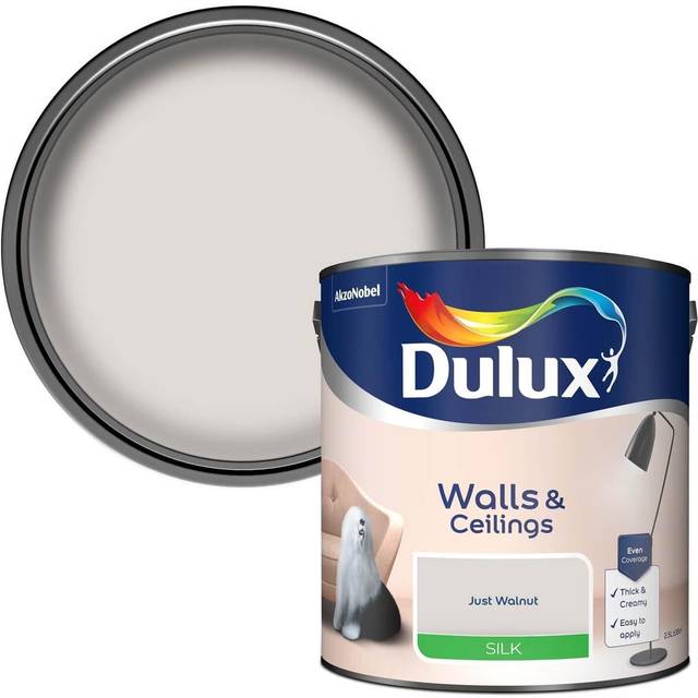 Dulux Neutral Silk Emulsion Paint, 2.5L, Just Walnut