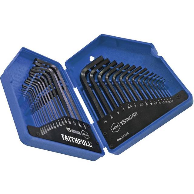 Faithfull metric/imperial hex key set, 30 piece (0.7-10mm 0.028-3/8in)