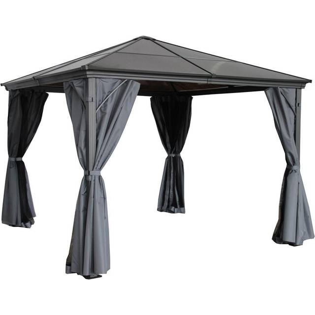Royalcraft Lugano Polycarbonate Deluxe Gazebo 3 x 3m - Grey, Grey