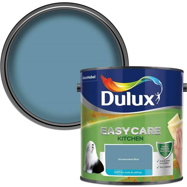 Dulux Easycare Kitchen Matt Paint, Stonewashed Blue, 2.5 Litre