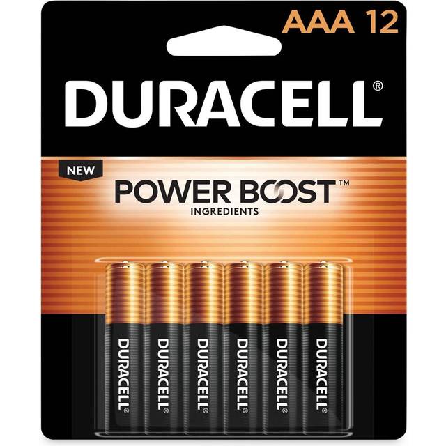 Duracell - CopperTop AAA alkaliska batterier, hållbar, universalbatteri för hushåll och företag, 12 stycken