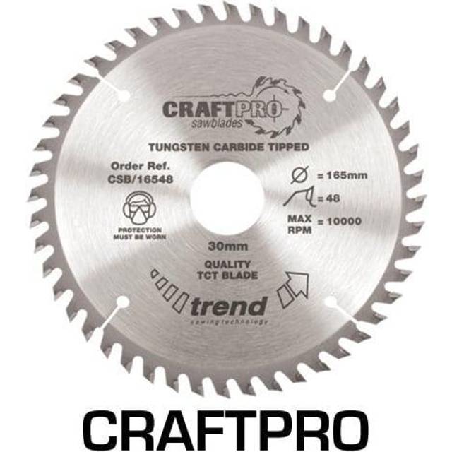 CraftPro TCT Medium & Fine Finish Trimming Cross-Cutting Sawblade for Wood, 180mm Diameter, 30mm Bore, 40 Teeth, 2.4mm