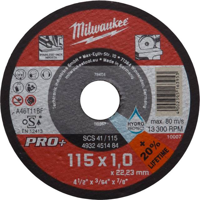 Milwaukee Thin Metal Cutting Disc PRO+SCS41/115mm X 1mm