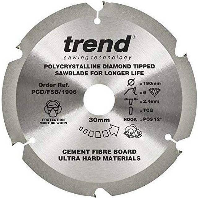 Pcd 190MM x 6T x 30MM Diamond Blade Fibre Cement Board - Trend