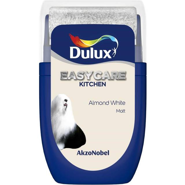 Dulux Easycare Kitchen Matt, Almond White 30ml Sample, Emulsion Paint for Kitchens, Paints, Wall and Ceiling Paints
