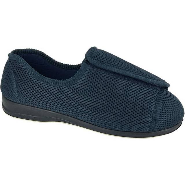Sleepers Unisex Adult Terry Extra Wide Tofflor 4 UK marinblå färg