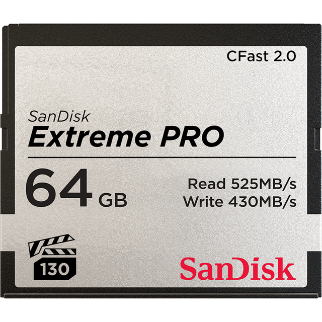 SanDisk 64GB Extreme PRO CFast 2.0 Memory Card SDCFSP-064G-A46D