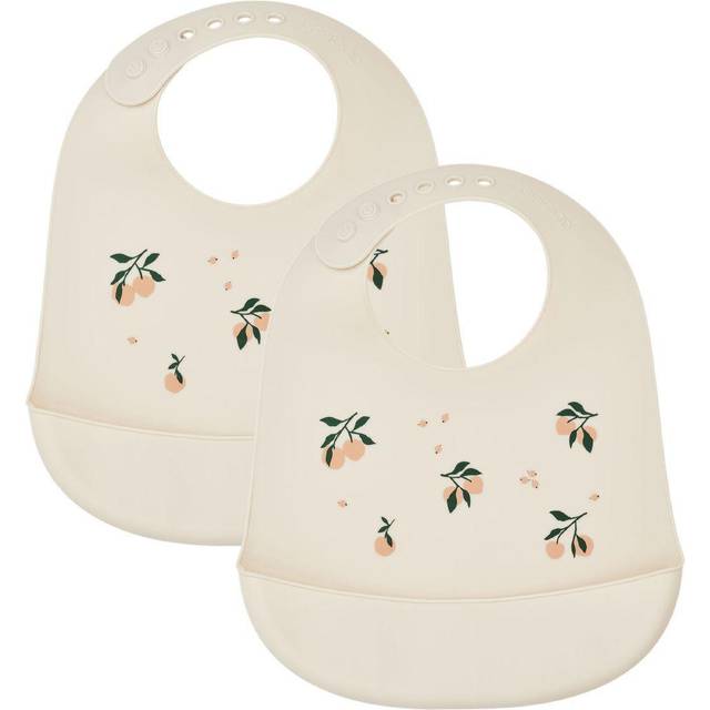 LIEWOOD Tilda Haklapp med Tryck Silikon 2-Pack, Peach/Sea Shell