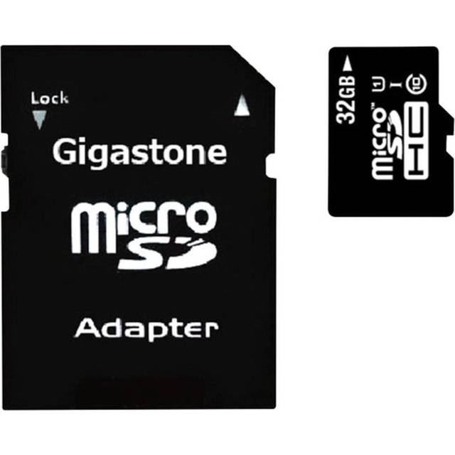 Gigastone 32 GB Micro SD-kort, kamera Plus 90 MB/s, Full HD-video, U1 C10 klass 10 Micro SDHC UHS-I-minneskort, med MicroSD till SD-adapter