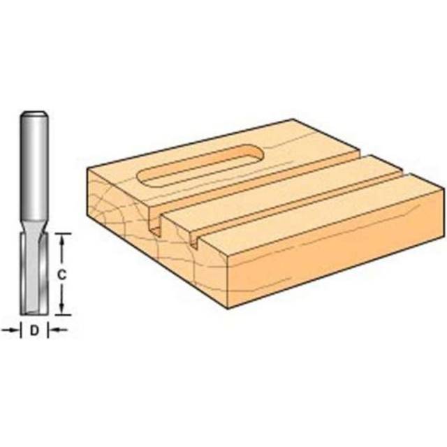 Trend C008X1/4TC 1/4" Two Flute 6.3mm x 25.4mm Cut Router Bit
