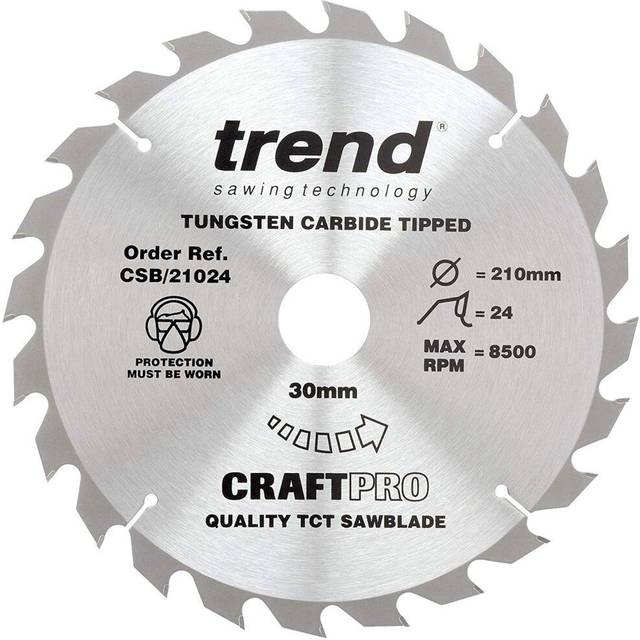 Trend CRAFTPRO Wood Cutting Saw Blade 210mm 24T 30mm
