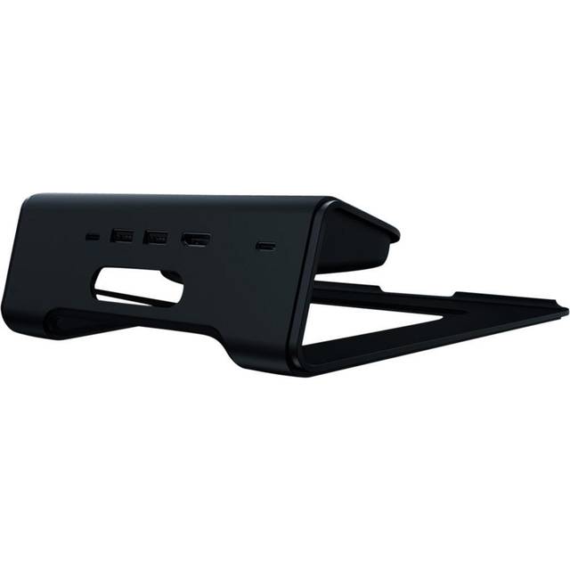 Razer laptopstativ Chroma V2: Anpassningsbar Chroma RGB-belysning - ergonomisk design - anodiserad aluminiumkonstruktion - 4 x port USB-C-hubb - matt svart