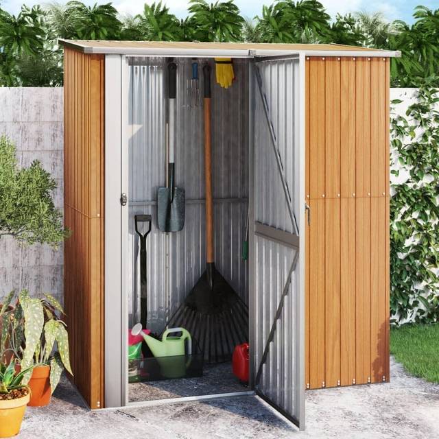 Vidaxl - Garden Shed 180.5x97x209.5 cm Galvanised Steel Wooden Look