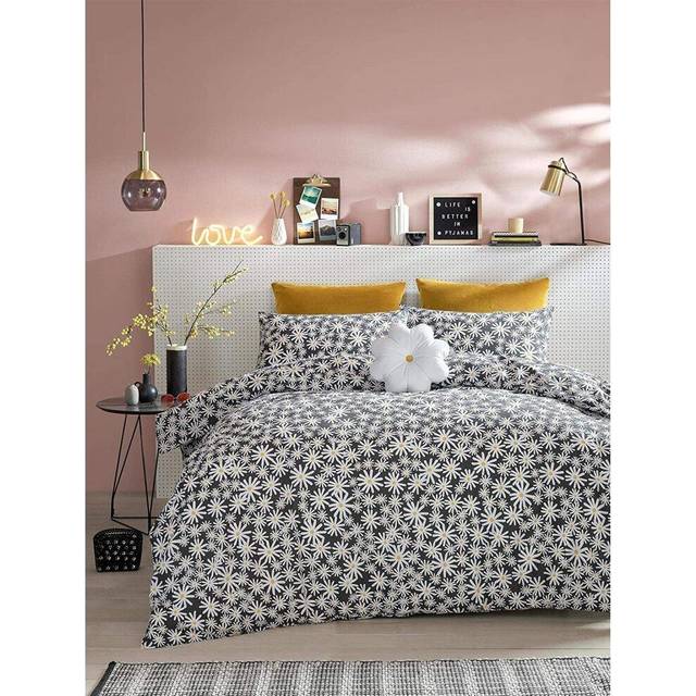 (King Size) Skinny Dip Duvet Cover Set Daisy Charcoal, Bedding