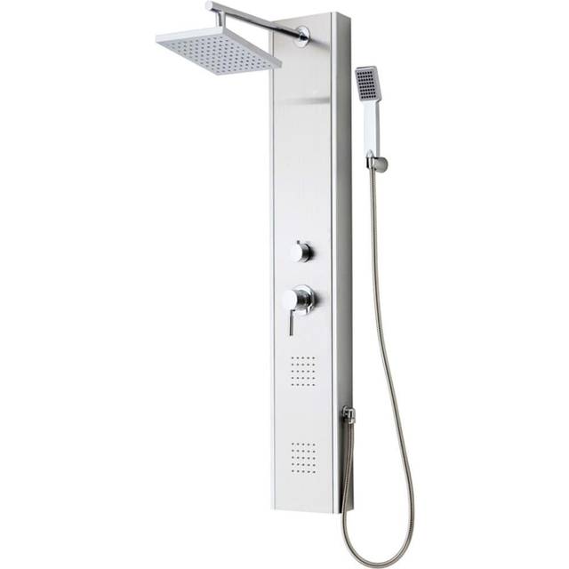 Schütte Shower Panel With Single Lever Mixer Tahiti Stainless Steel