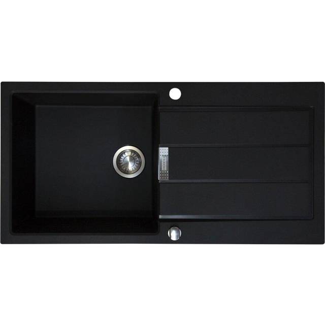 Franke Sirius S2D611CB 1.0 Bowl Black Tectonite Reversible Kitchen Sink & Waste