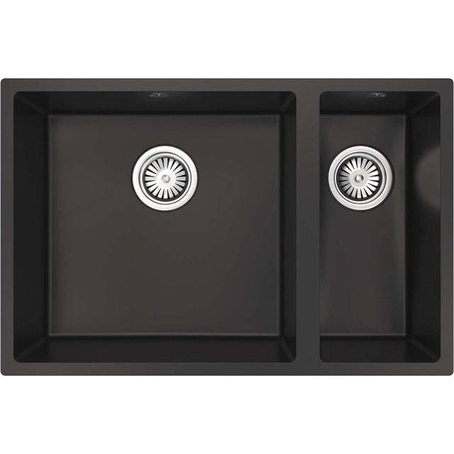 Inset / Undermount Composite Kitchen Sink In Black, 1.5 Bowl - SIA UM15BL