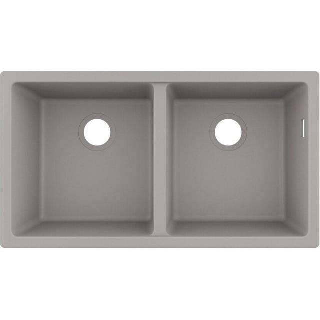 Hansgrohe S61 370/370 2.0 Bowl Concreate Grey Granite Kitchen Sink