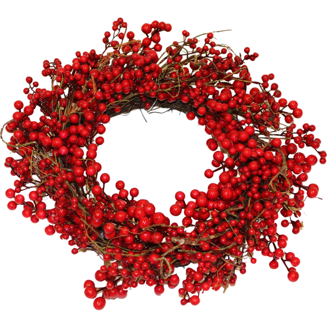 Nordic Winter Artificial Wreath with Red Berries Julepynt