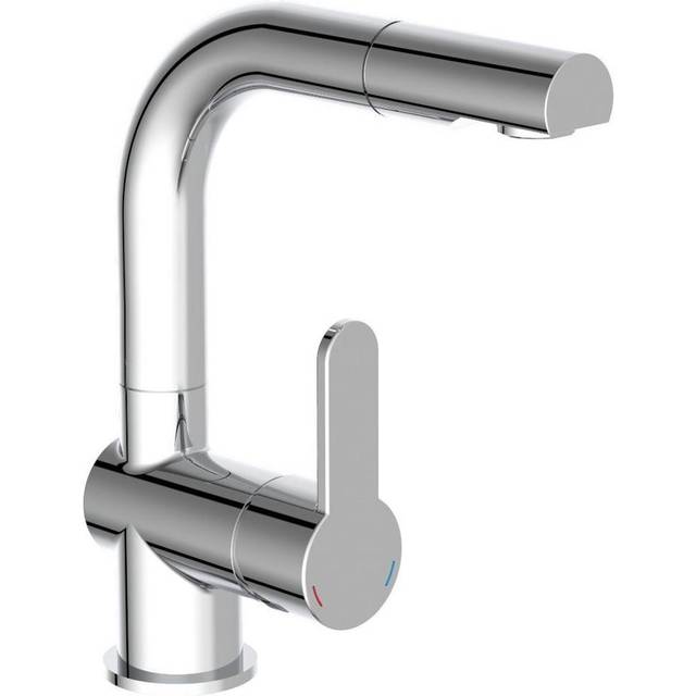 SCHÃTTE Basin Mixer with Pull-Out Spray Chrome Sink Faucet Bathroom Kitchen