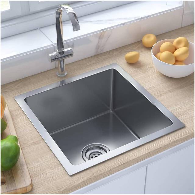 vidaXL Handmade Kitchen Sink Stainless Steel - Silver