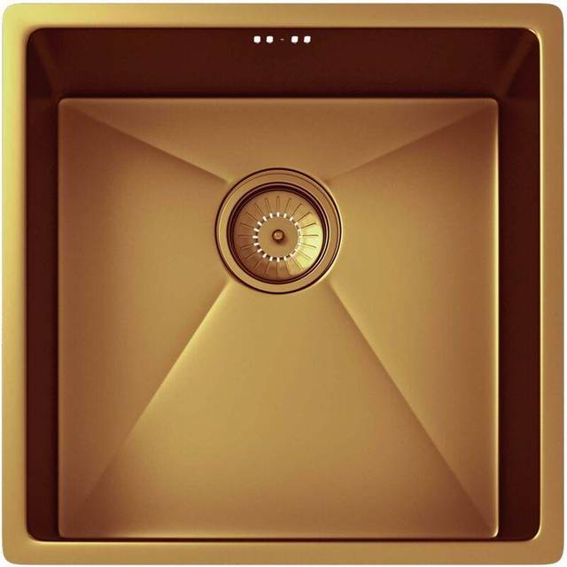 Inset / Undermount Copper Kitchen Sink, 1.0 Bowl 1.5mm Steel - SIA UM10CU