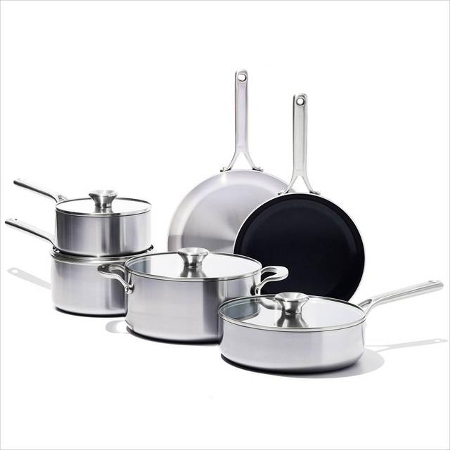 Oxo Tri-Ply Stainless Steel 10Pc Cookware Set
