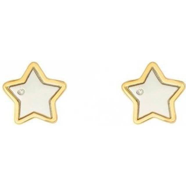 Recycled Silver & Gold Plated Star Stud Earrings E6158