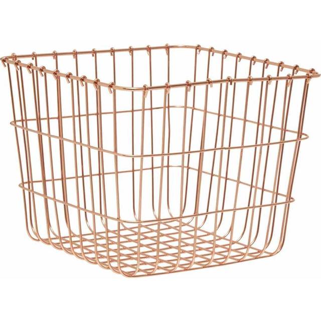 Premier Housewares Vertex Copper Finish Square Basket - Brown - 25 x 25 x 20cm
