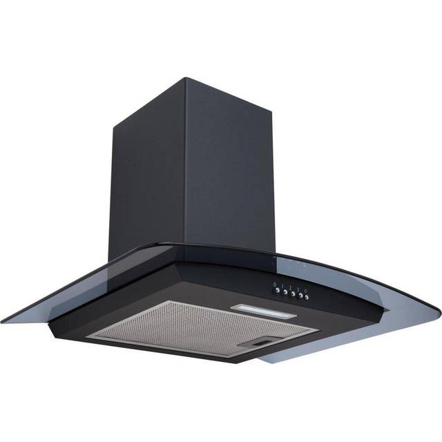 SIA CGHS60BL 60cm Curved Black Glass Cooker Hood Kitchen Extractor Fan