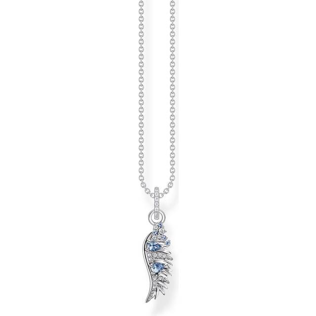 THOMAS SABO Silver & Blue Feather Pendant KE2168-644-1-L45V