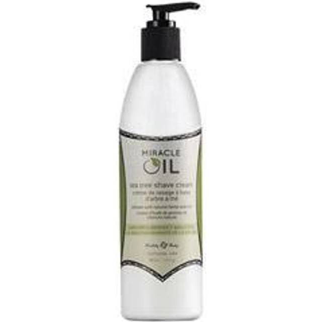 Earthly Body Miracle Oil Shave Cream  16 oz - Helps Reduce Nicks  Small Cuts & Skin Irritation - With Tea Tree  Hemp Seed & Argan Oils - 100% Vegan  C