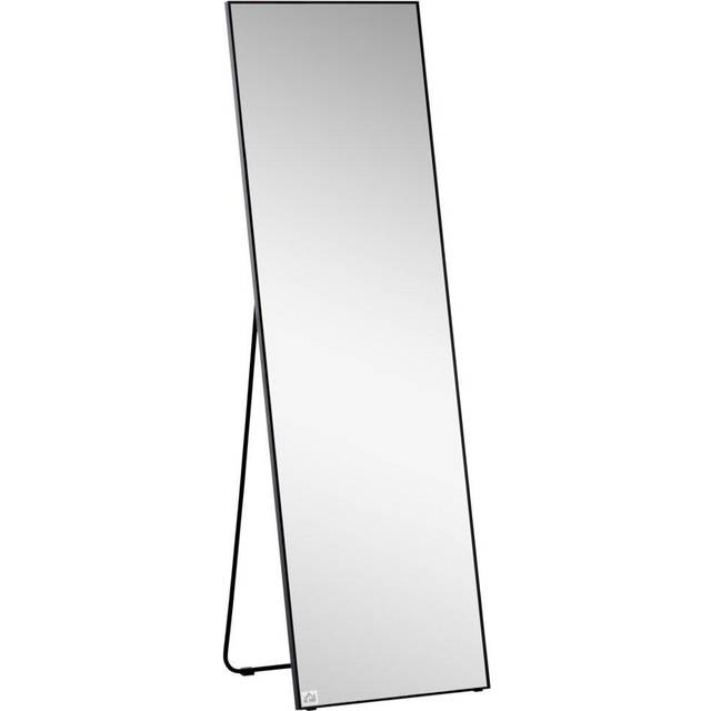 HOMCOM Full Length Mirror Floor Standing or Wall-Mounted - Dressing Mirror - Black | TJ Hughes
