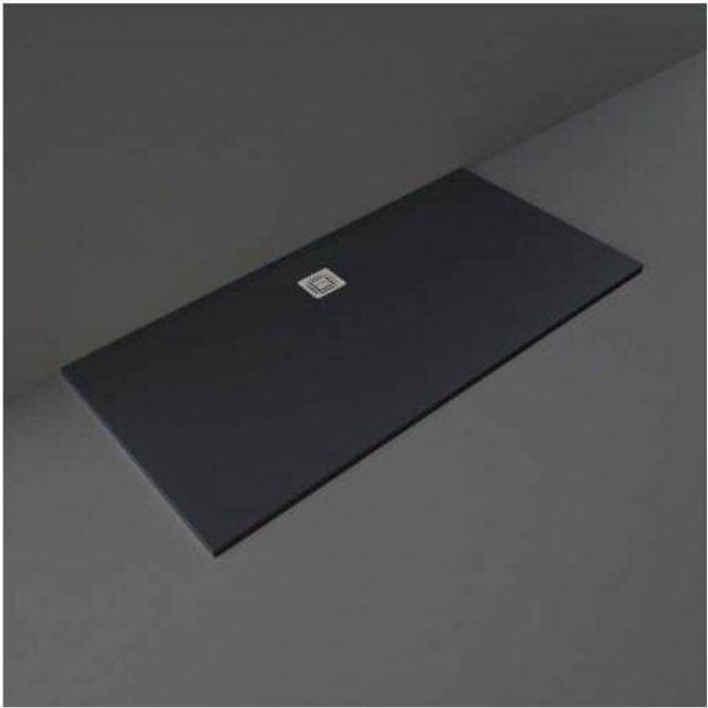 RAK Ceramics Feeling Rectangular Bathtub Replacement Shower Tray | Black | Stainless Steel | 1700mm x 900mm