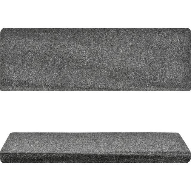 Vidaxl Stair Mats 10 Pcs Light Grey 65X21X4 Cm Needle Punch, Grey